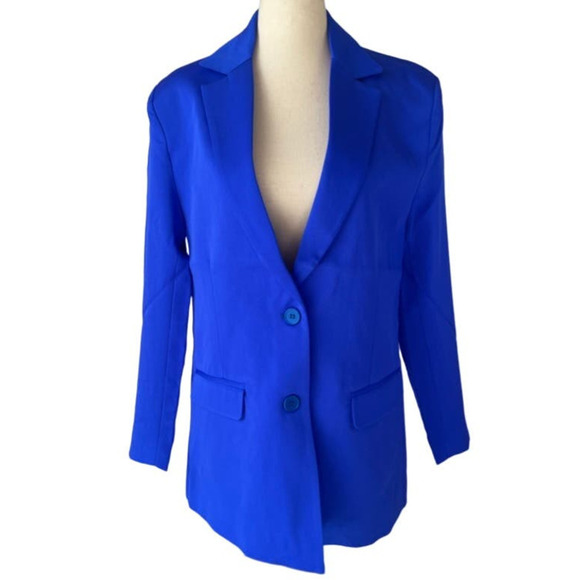 Ser.o.ya Vienna Oversized Blazer in Royal Blue - Picture 1 of 10
